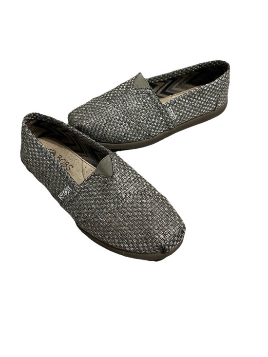 Skechers Shoes - BOBS Skechers Womens Size 8 Woven Silver Gray  Slip On Shoes Flats
